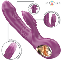 INTENSE - HALLE MULTIFUNCTIONAL VIBRATOR WITH PURPLE DOLPHIN STIMULATING TONGUE