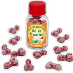 SPICY DIABLO - 12 ILLUSION PENIS SHAPED CANDIES STRAWBERRY/CHERRY