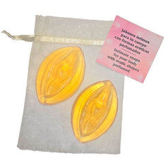 SPICY DEVIL - 2 YELLOW VAGINA-SHAPED SCENT SOAPS