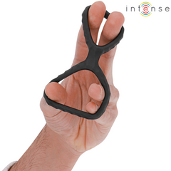 INTENSE - DEWEY BLACK SILICONE DOUBLE COCK RING MODEL 2