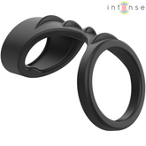 INTENSE - THEO DOUBLE SILICONE PENIS RING MODEL 3 BLACK