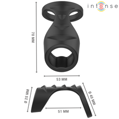 INTENSE - THEO DOUBLE SILICONE PENIS RING MODEL 3 BLACK