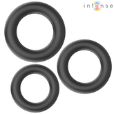 INTENSE - HUGH 3 BASIC BLACK SILICONE RINGS