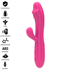 INTENSE - IVY FLEXIBLE VIBRATOR 10 VIBRATIONS WITH PINK STIMULATING TONGUE
