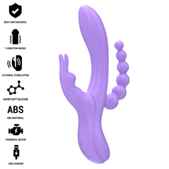 INTENSE - MIKO TRIPLE RABBIT VIBRATOR & STIMULATOR & ANAL 7 VIBRATIONS PURPLE