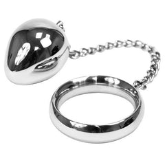 HARD METAL - 40MM COCK RING + CHAIN WITH METAL BALL