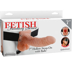 FETISH FANTASY SERIES - 7 HOLLOW STRAP-ON WITH 17.8CM FLESH BALLS