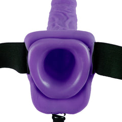FETISH FANTASY SERIES - 7 HOLLOW STRAP-ON VIBRATING WITH 17.8CM PURPLE BALLS