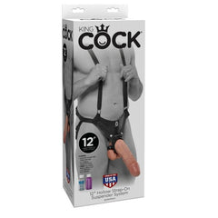 KING COCK - 30.5 CM HOLLOW STRAP-ON SUSPENSION SYSTEM - MEAT