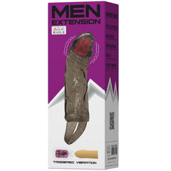 BAILE - PENIS EXTENDER SHEATH WITH VIBRATION AND TESTICLE HANDLE 13.5 CM