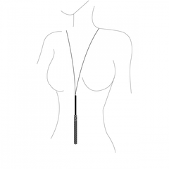 BIJOUX - MAGNIFIQUE SILVER METAL CHAIN NECKLACE / WHIP