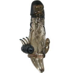 BAILE - BRAVE MAN PENIS COVER WITH CLITORAL AND ANAL STIMULATION DOUBLE BLACK BULLET 16.5 CM