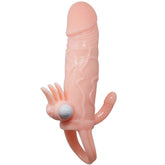 BAILE - BRAVE MAN PENIS COVER WITH CLITORAL AND ANAL STIMULATION FLESH 16.5 CM