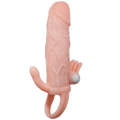 BAILE - BRAVE MAN PENIS COVER WITH CLITORAL AND ANAL STIMULATION FLESH 16.5 CM