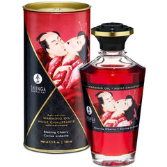 SHUNGA - MASSAGE OIL WITH WARMING EFFECT, INTENSE CHERRY FLAVOR 100 ML