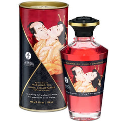 SHUNGA - STRAWBERRY AND CAVA WARMING MASSAGE OIL 100 ML