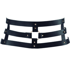 BIJOUX - INDISCRETS MAZE BELT WITH HANDLE - BLACK