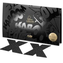 BIJOUX - INDISCRETS NIPPLE CAPS FLASH CROSS BLACK