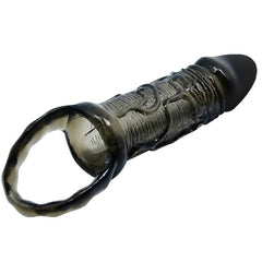BAILE - PENIS EXTENDER COVER WITH TESTICLE HANDLE BLACK 13.5 CM