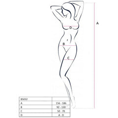 PASSION - WOMAN BS032 BODYSTOCKING PRETO TAMANHO ÚNICO