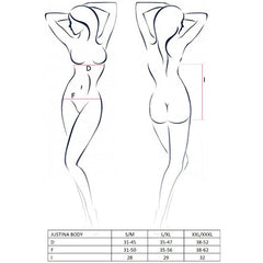 PASSION - WOMEN'S JUSTINA BLACK TEDDY SIZE L/XL