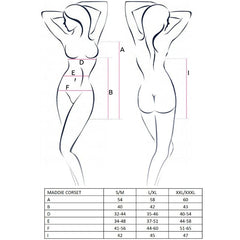 PASSION - WOMEN'S MADDIE BLACK CORSET SIZE S/M