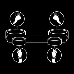 FETISH SUBMISSIVE - BARRA DE ESPALHAMENTO DE BONDAGE COM FORRO DE NOPRENE