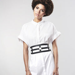 BIJOUX - INDISCRETS MAZE BELT WITH HANDLE - BLACK