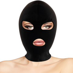DARKNESS - BLACK BDSM SUBMISSION MASK WITH MOUTH AND EYES