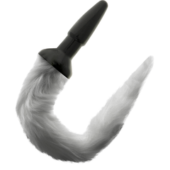 DARKNESS - SILICONE ANAL PLUG WITH GREY TAIL