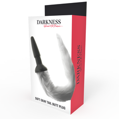 DARKNESS - SILICONE ANAL PLUG WITH GREY TAIL