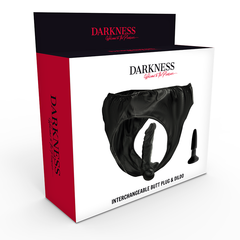 DARKNESS - PANTS WITH INTERCHANGEABLE PLUG AND VIBRATOR