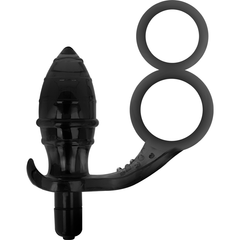 ADDICTED TOYS - BLACK DOUBLE RING ANAL PLUG