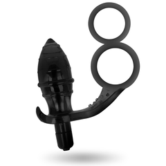 ADDICTED TOYS - BLACK DOUBLE RING ANAL PLUG