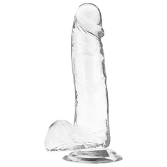 X RAY - TRANSPARENT DILDO WITH BALLS 20 CM -O- 4.5 CM