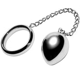 HARD METAL - 50MM COCK RING + CHAIN WITH METAL BALL