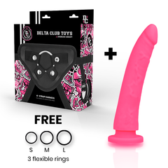 DELTA CLUB - TOY HARNESS + PINK SILICONE DONG 17 CM -O- 3 CM
