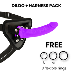 DELTA CLUB - TOY HARNESS + PURPLE SILICONE DONG 17 CM -O- 3 CM