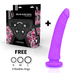 DELTA CLUB - TOYS HARNESS + PURPLE SILICONE DONG 20 CM -O- 4 CM