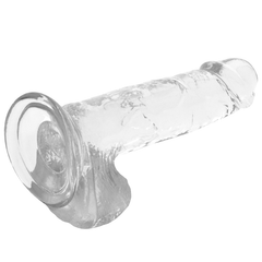 X RAY - HARNESS + TRANSPARENT DILDO WITH BALLS 20 CM -O- 4.5 CM