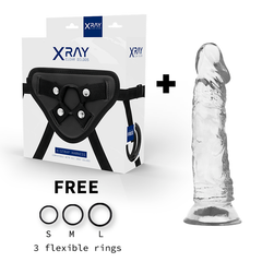 X RAY - HARNESS + TRANSPARENT DILDO 19 CM -O- 4 CM