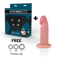 ROCKARMY - ARNÊS + DILDO REALÍSTICO TIGRE DE DUAL DENSIDADE 14 CM -O- 4.46 CM