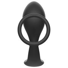 ADDICTED TOYS - BLACK SILICONE BUTT PLUG WITH RING