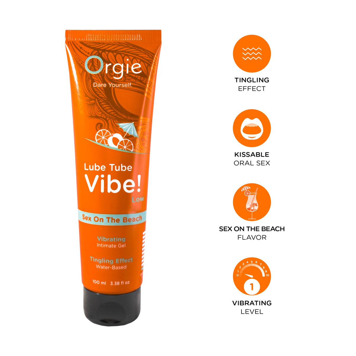 LUBRIFICANTE LUBE TUBE VIBE! SEX ON THE BEACH INTENSIDADE BAIXA ORGIE 100ML