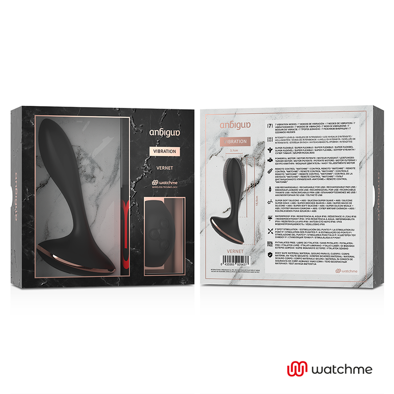 ANBIGUO - WATCHME REMOTE CONTROL ANAL PLUG VIBRATOR VERNET