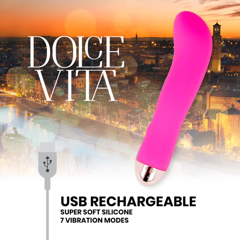 DOLCE VITA - RECHARGEABLE TWO-SPEED VIBRATOR PINK 7