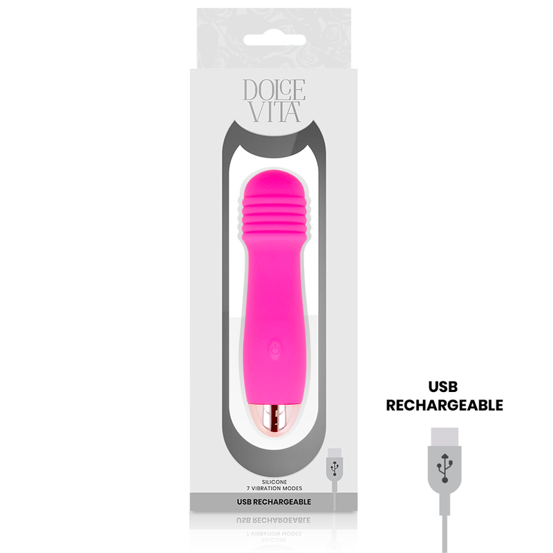 DOLCE VITA - THREE-SPEED RECHARGEABLE VIBRATOR PINK 7