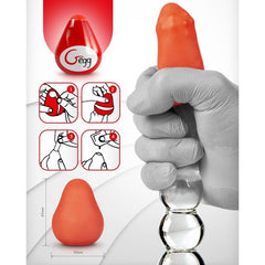 G-VIBE - REUSABLE TEXTURED MASTURBATOR RED EGG