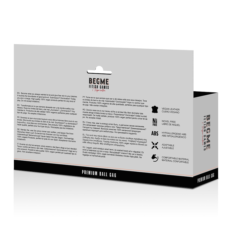 BEGME - BLACK EDITION VEGAN LEATHER GAG BALL