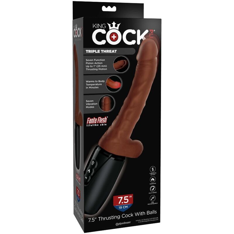 KING COCK - PLUS TRIPLE THREAT SKIN TONE BROWN